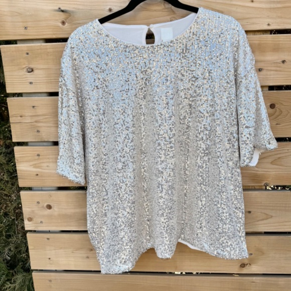 NWT H&M Gold Sparkle Top - Picture 1 of 8